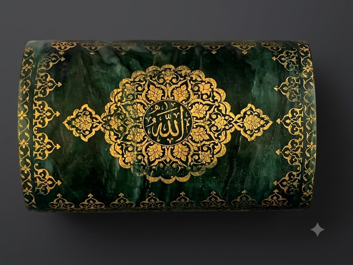 Rare jade stone box.